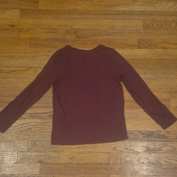 Cat & Jack Maroon Long Sleeve Tee - Happy & Thankful - Picture 4 of 4